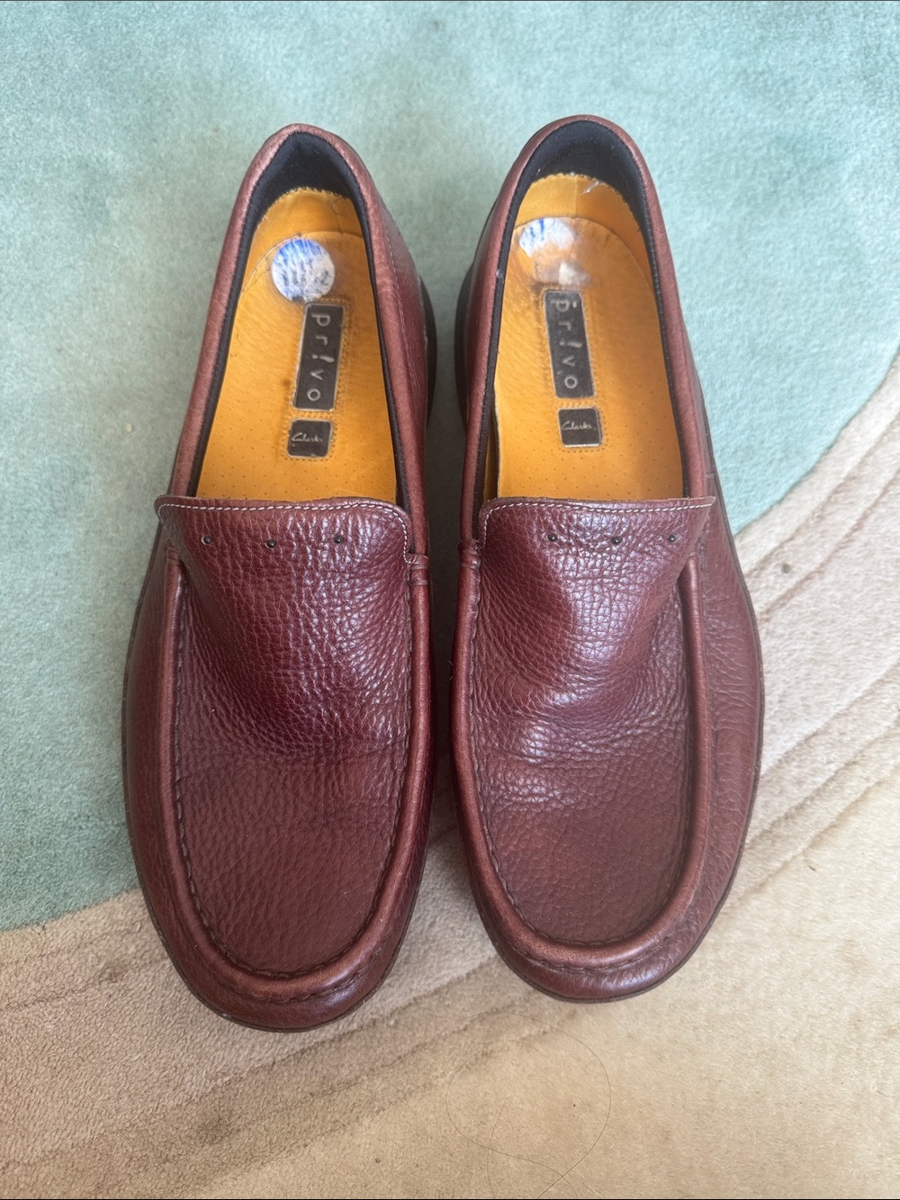 Clarks Men's Burgundy Brown Leather Slip-On Loafers